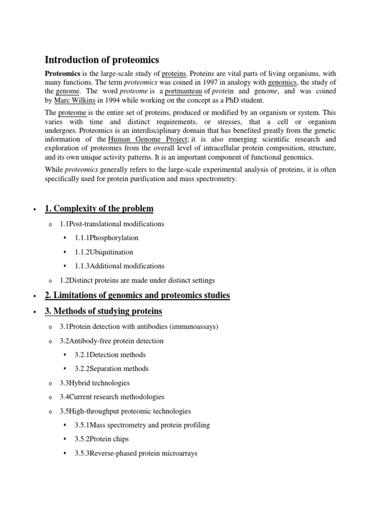 Introduction of Proteomics | PDF | Proteomics | Protein–Protein Interaction