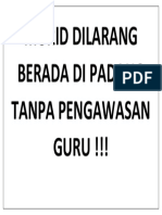 Murid Dilarang Berada Di Padang Tanpa Pengawasan Guru