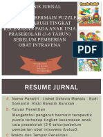 Analisis Jurnal Terapeutik Bermain Puzzle Mempengaruhi Tingkat Kecemasan