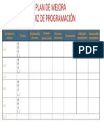 Matriz de Programación - Plan de Mejora