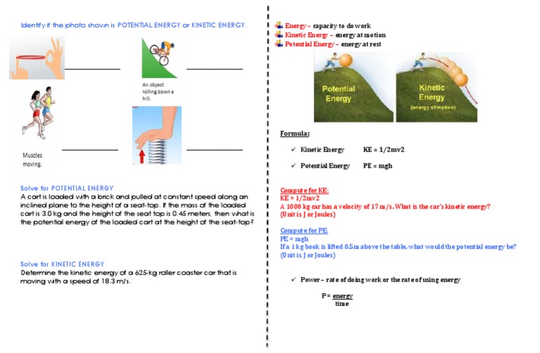 Energy Calculations for Students | PDF