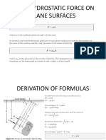 TOTAL HYDROSTATIC FORCES ON PLANE AND CURVED SURFACES