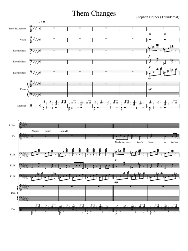 Thundercat Them Changes Pdf Pdf Reed Aerophones Elementary