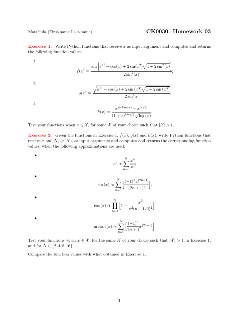 Python Functions for Mathematical Approximations | PDF | Analysis ...