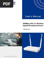 User Manual Router Planet WNRT-633