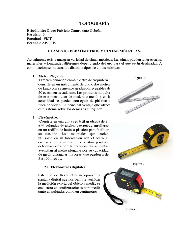 Tipos de Cintas Métricas y Flexómetros | PDF | Naturaleza