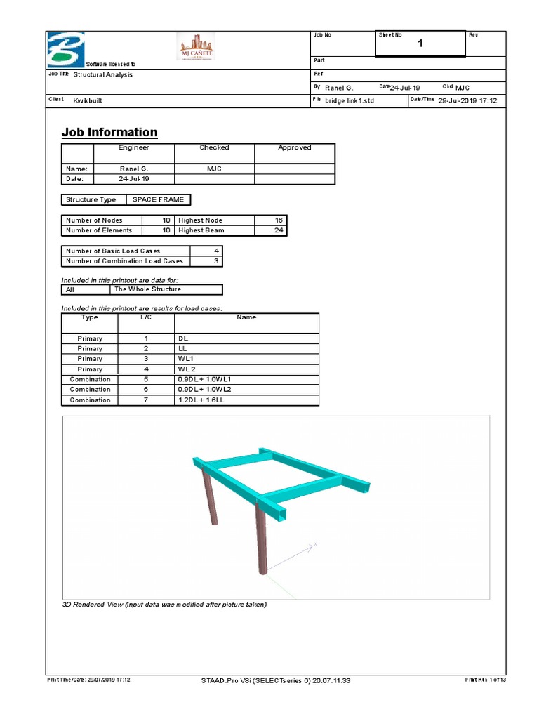 Structural Analysis Report for Bridge | PDF | Beam (Structure ...
