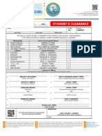 Student'S Clearance: School Year: - 2018 - 2019