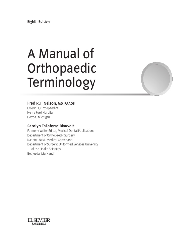 A Manual Of Orthopaedic Terminology Pdf Orthopedic Surgery A Manual Of Orthopaedic Terminology Pdf Orthopedic Surgery