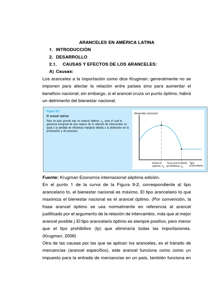 Efectos y causas de aranceles en AL | PDF | Arancel | Proteccionismo