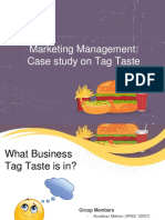 Presentation On Market Potential of Tag Taste