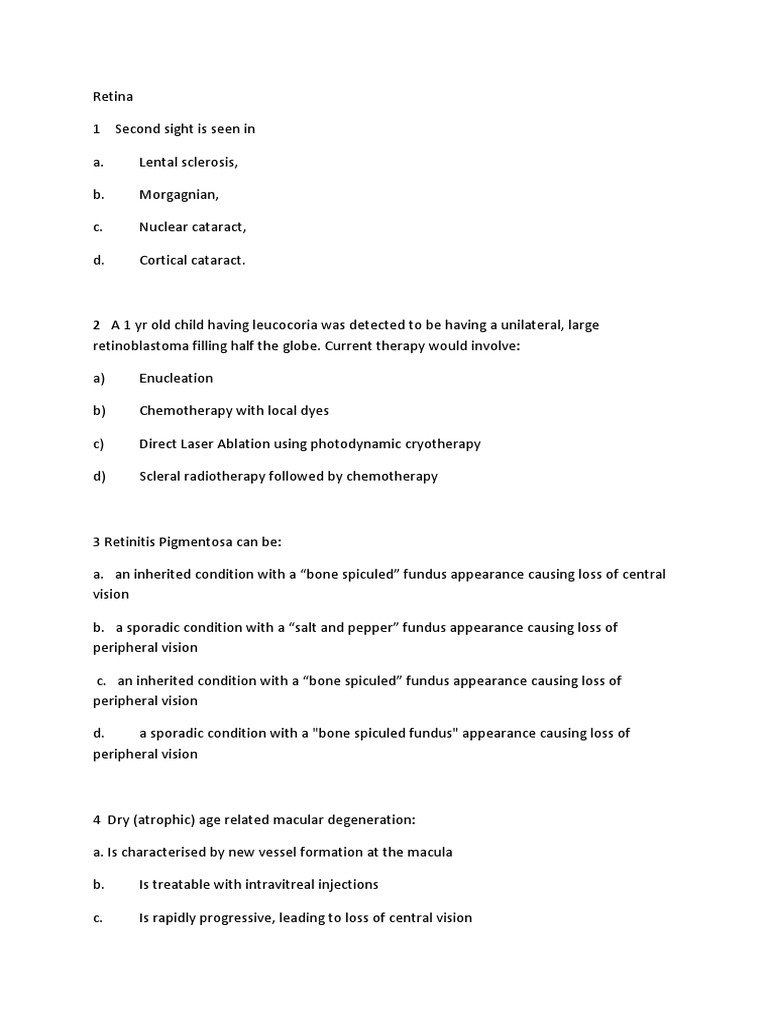 Retina | PDF | Eye | Diseases Of The Eye And Adnexa