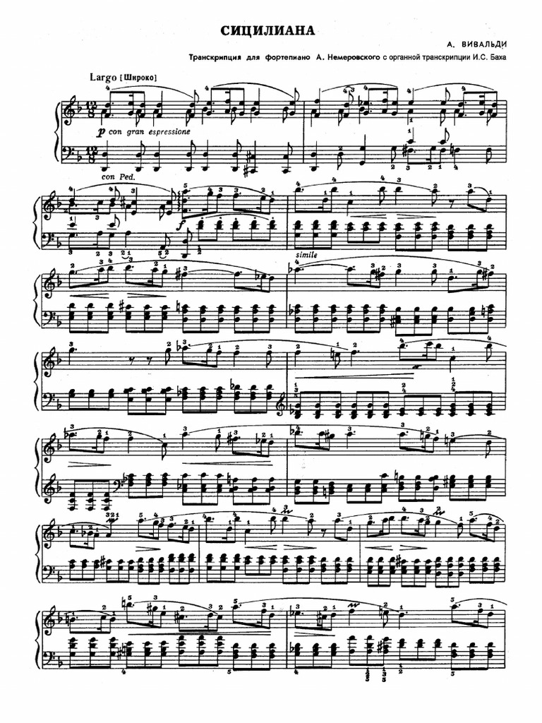 Bach Vivaldi Siciliano BWV 596 PDF | PDF