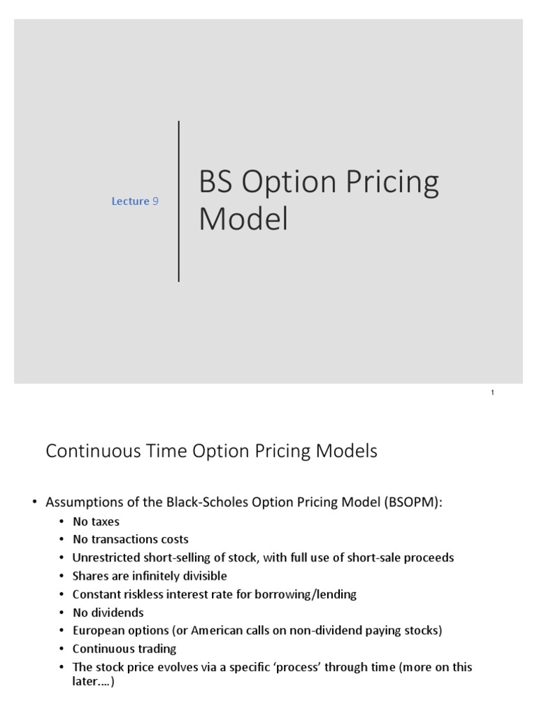 Black-Scholes Option Pricing Model Explained | PDF | Implied Volatility ...