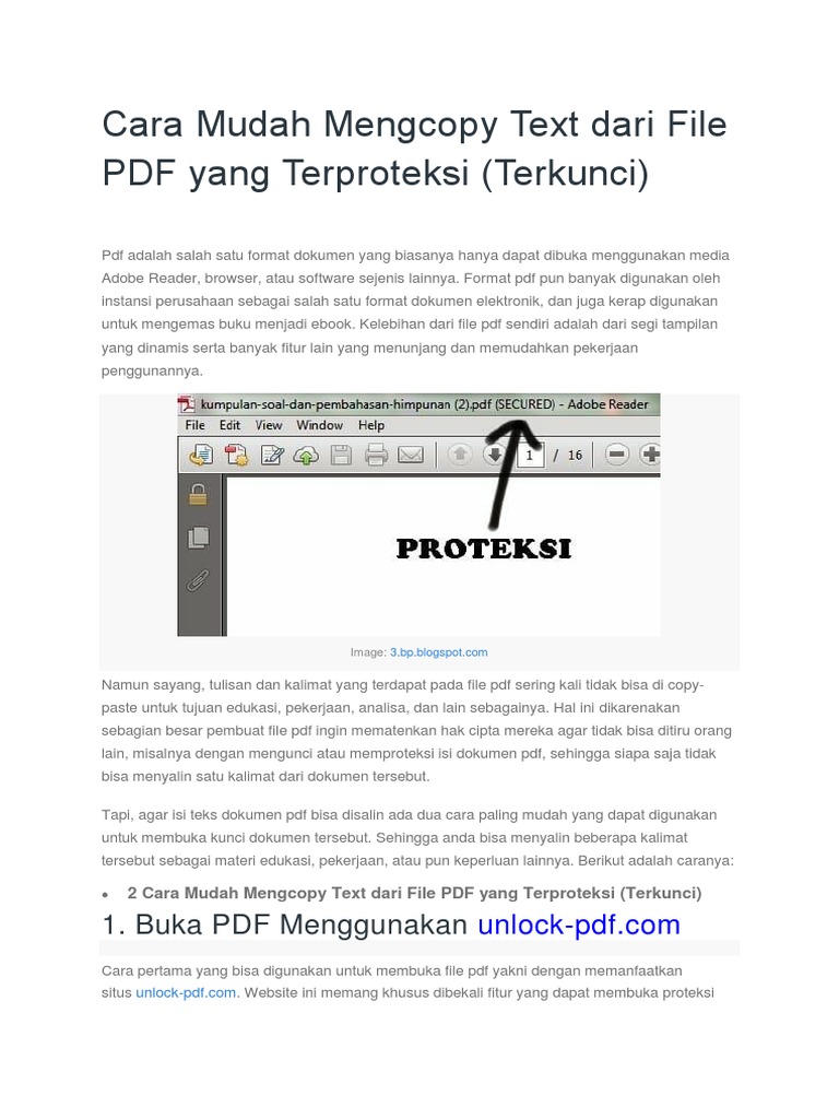 Cara Mengcopy Teks Pdf Yang Tidak Bisa Dicopy Berbagi