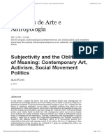Subjectivity and The Obliteration of Meaning: Contemporary Art, Activism, Social Movement Politics