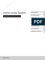 Home Audio System: Operating Instructions