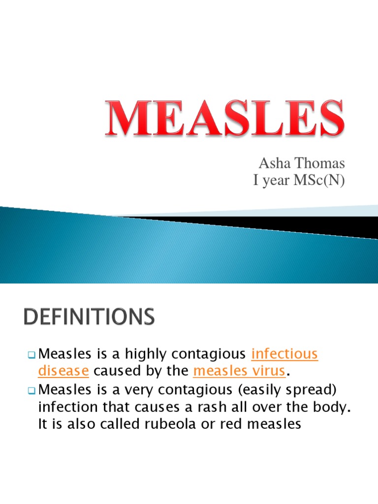 Measles: Definition and Stages | PDF