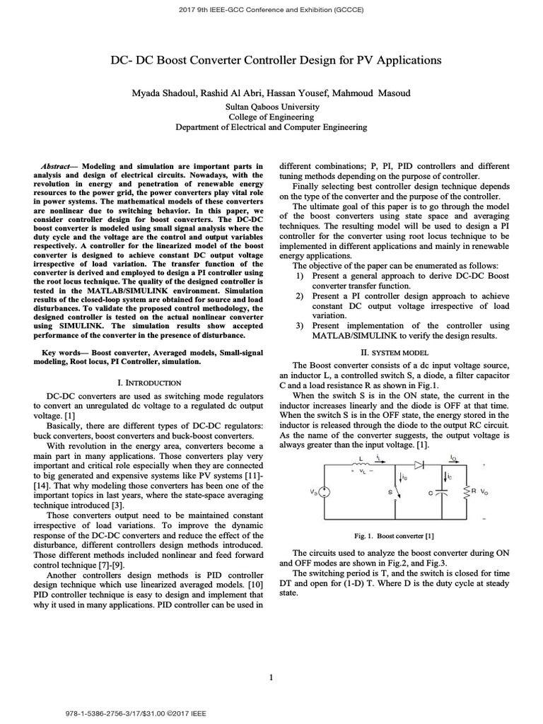 Design of Boost Converter Controllers | PDF