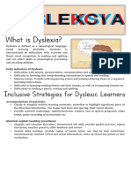 Dyslexia Summary Sheet