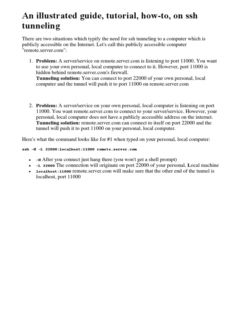 SSH Tunneling Guide: How-To Tutorial | PDF