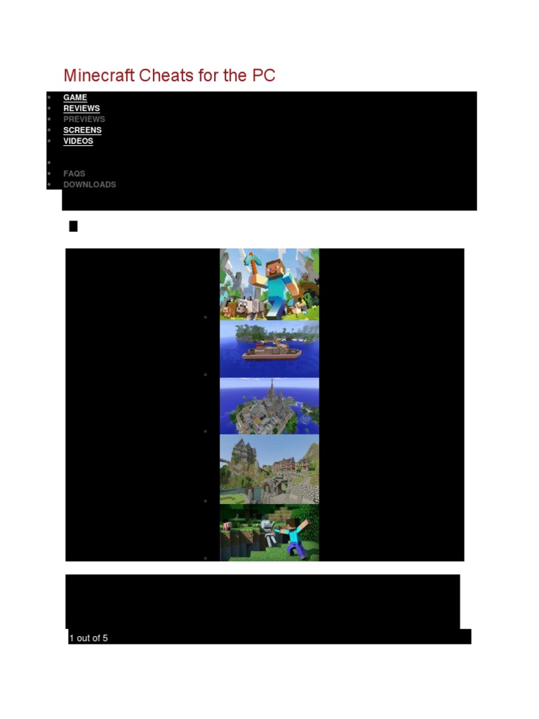Minecraft PC Cheat Codes Guide | PDF | Minecraft | Leisure