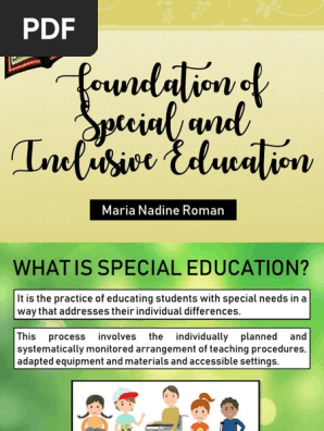 Foundation of Special and Inclusive Education