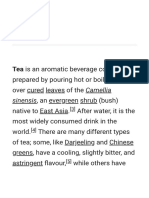 Tea Is An Aromatic Beverage Commonly: Sinensis, An Evergreen Shrub (Bush)
