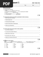 Unit 1 Extra Test Without Answers