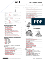 Unit 3 Standard Grammar With Answers