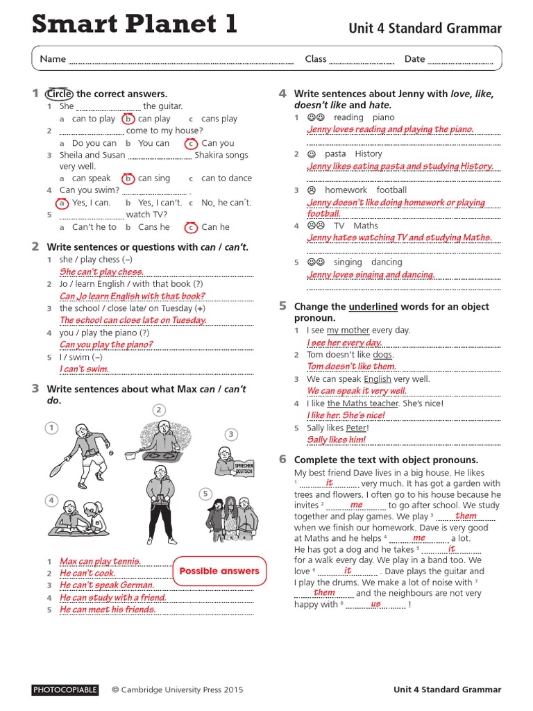 Unit 4 Standard Grammar With Answers Pdf English Language Linguistics