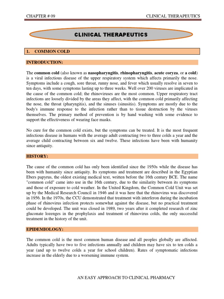 Diseases Clinical PDF Common Cold Pneumonia