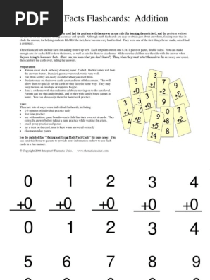 Addition Flash Cards Flashcard Behavior Modification