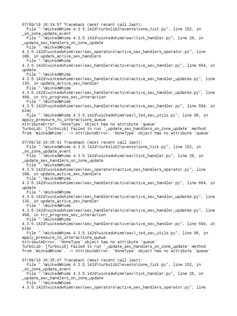 WickedWhims 4.3.5.142d Exception | PDF | Operating System Technology |  Computer Data