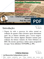 Metodologia de Exegese at - Critérios Da CR Itica Textual