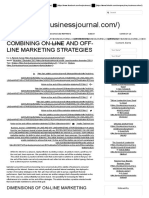 Combining On-Line and Off-Line Marketing Strategies