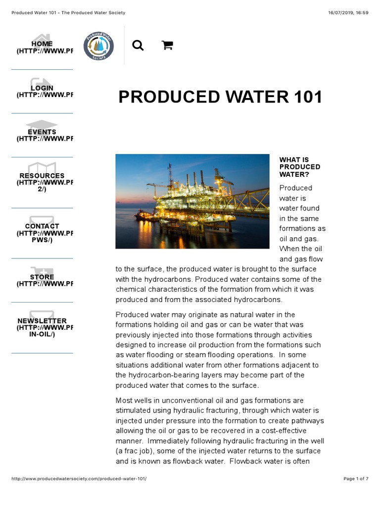 Produced Water 101 The Produced Water Society PDF Barrel (Unit