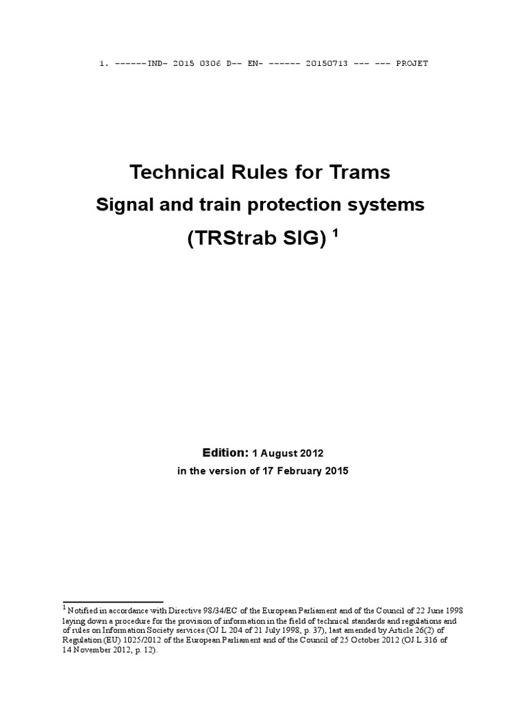 Technical Rules for Tram Systems | PDF | European Economic Area | Train