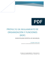 Proyecto de Reglamento de Organización Y Funciones (ROF) : Municipalidad Distrital de San Miguel