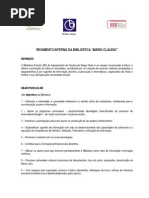 Regimento Interno Da Biblioteca
