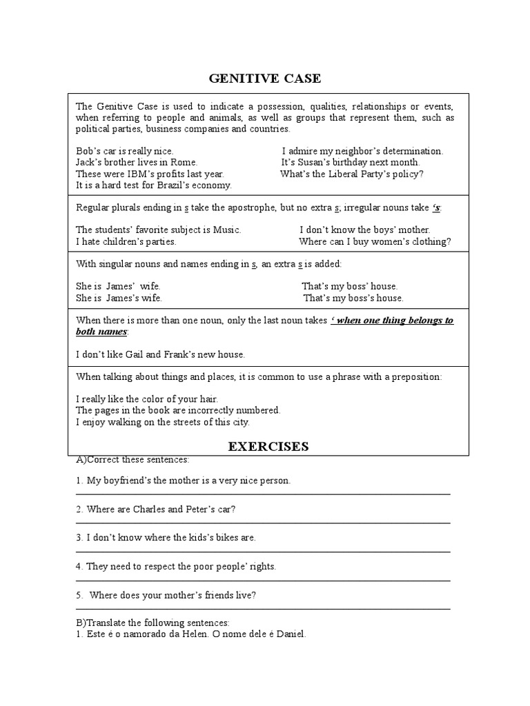 Genitive Case: Both Names | PDF | Noun | Syntactic Relationships