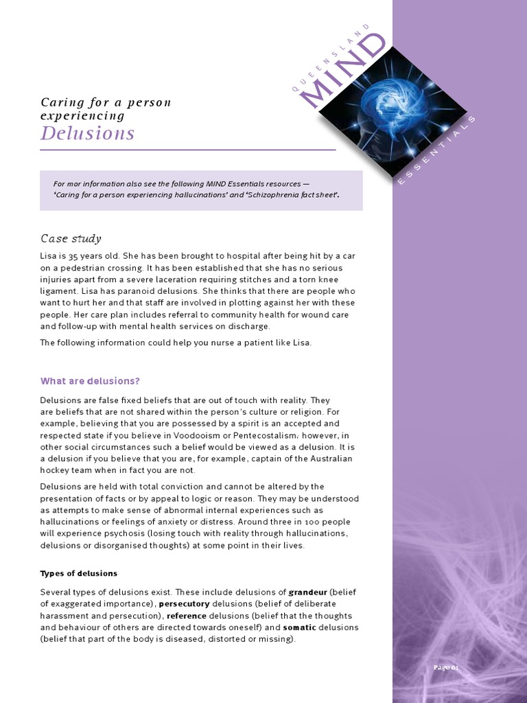 Caring for Patients Experiencing Delusions: Guidelines for Assessment ...