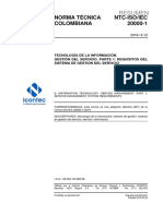 NTC-ISO/IEC 20000-1: Sistema de gestión del servicio