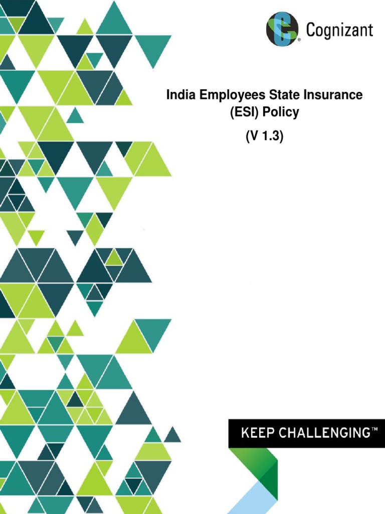 Cognizant India ESI Policy Overview | PDF | Employee Benefits ...