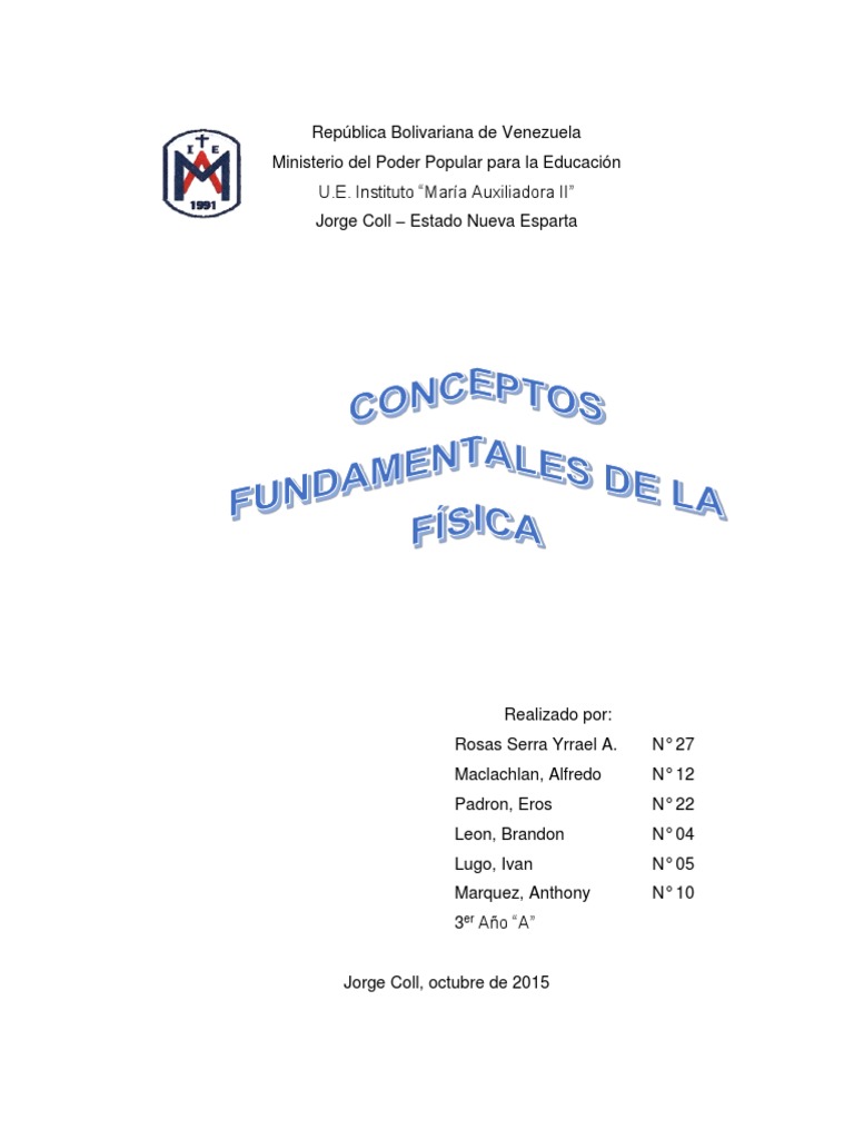 Conceptos De Física Pdf : Conceptos Físicos Fundamentales – FNXCML