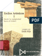 Historia de Los Estilos Artísticos. Desde La Antigüedad Hasta El Gótico - Hatje 
