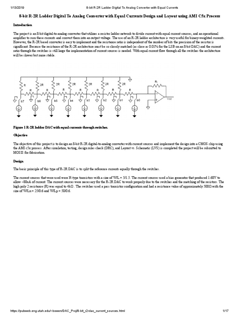 8Bit R2R Ladder Digital To Analog Converter With Equal Currents PDF