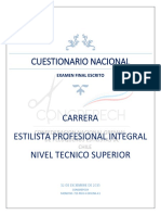 Cuestionario Examen Final Estilista Profesional Integral