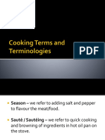 Cooking and Terminolgy