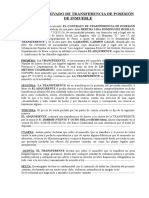 Contrato de transferencia de posesión de inmueble de 120m2 en Piura